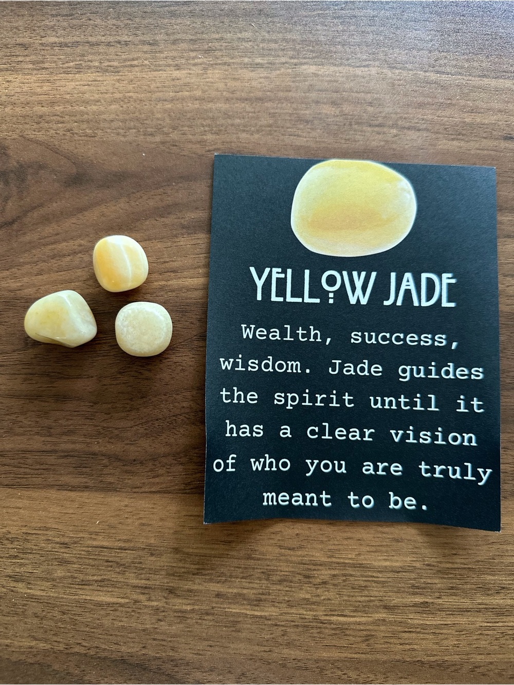 3 pcs Yellow Jade Tumbled Stones - Soft Yellow Set